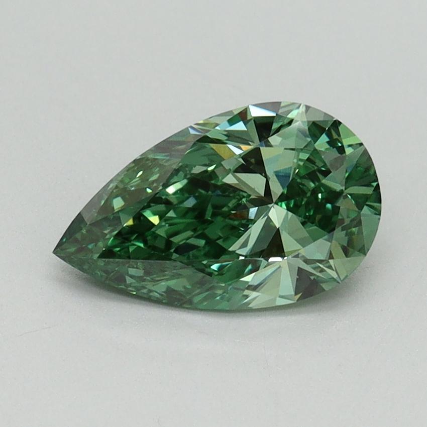 1.04 Ct. Fancy Vivid Green Pear Lab Grown Diamond