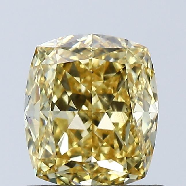 1.06 Ct. Fancy Vivid Yellow Cushion Lab Grown Diamond