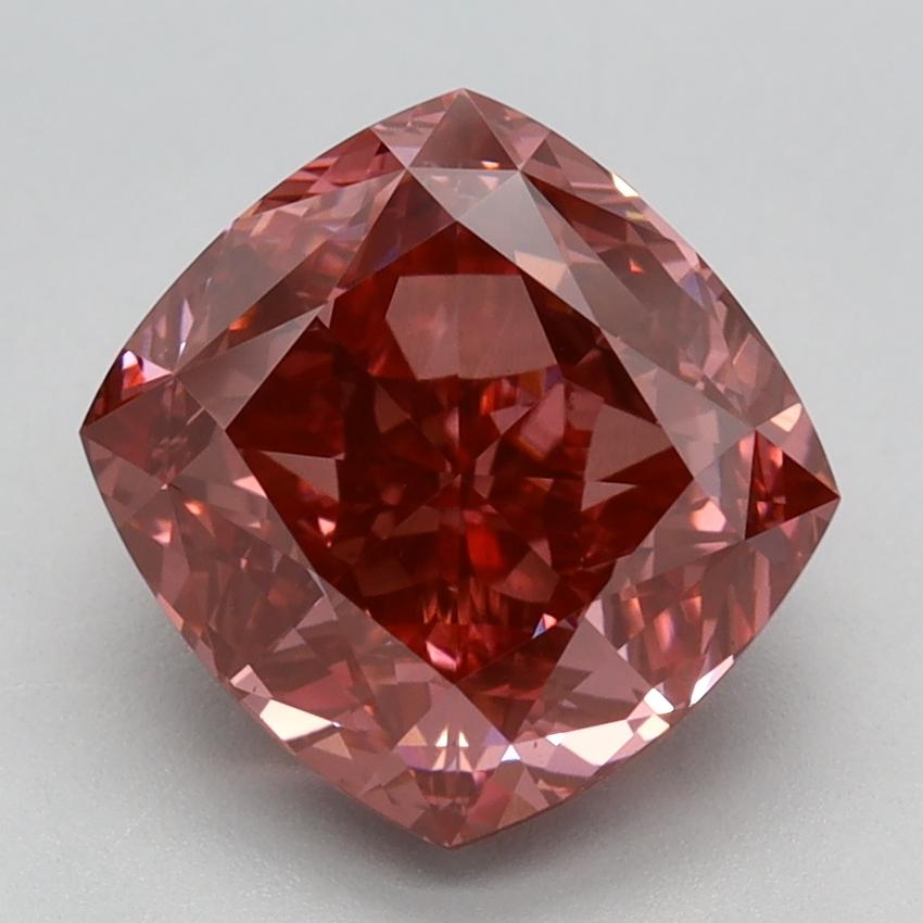 3.27 Ct. Fancy Intense Pink Cushion Lab Grown Diamond