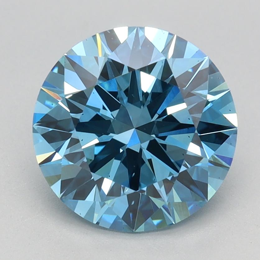2.09 Ct. Fancy Vivid Blue Round Lab Grown Diamond