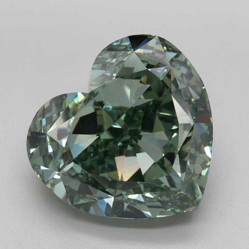 9.32 Ct. Fancy Vivid Green Heart Lab Grown Diamond