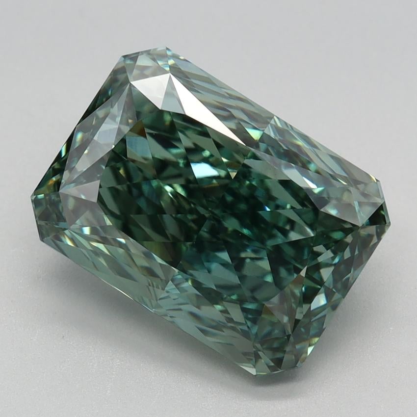4.27 Ct. Fancy Vivid Green Radiant Lab Grown Diamond