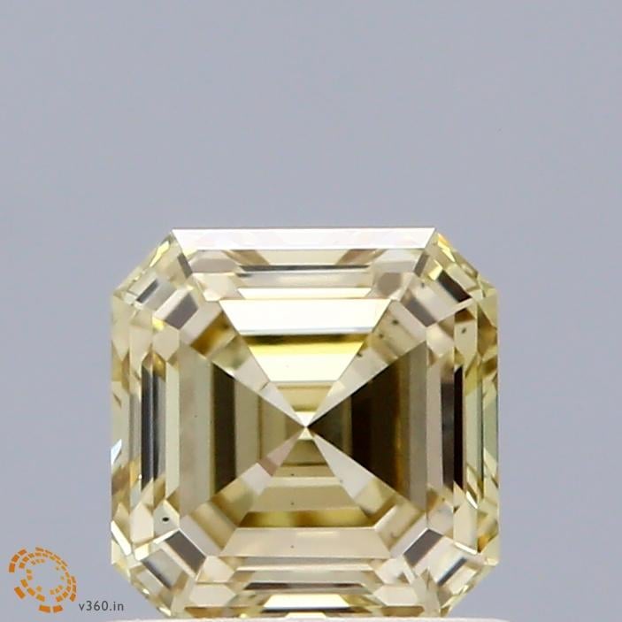 0.84 Ct. Fancy Light Yellow Asscher Lab Grown Diamond