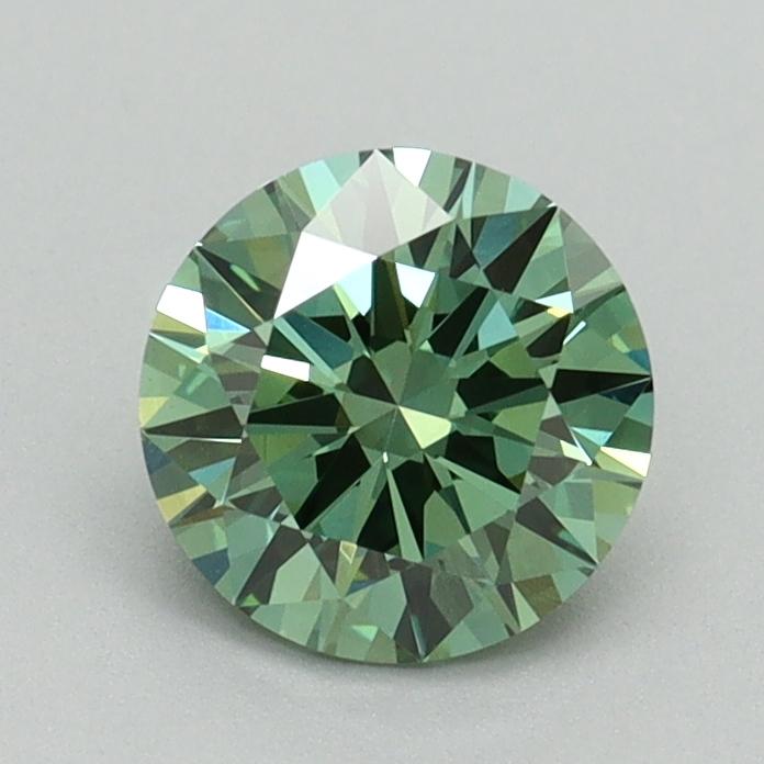 0.91 Ct. Fancy Vivid Green Round Lab Grown Diamond