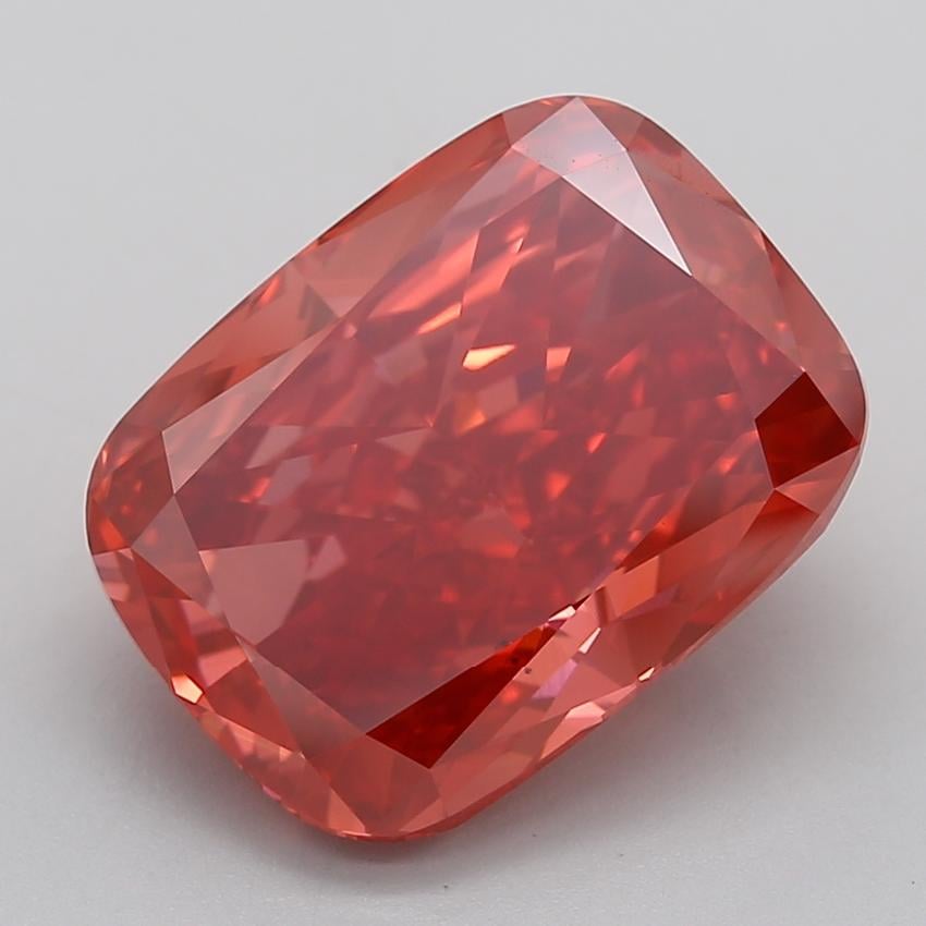 11.63 Ct. Fancy Vivid  Red Cushion Lab Grown Diamond