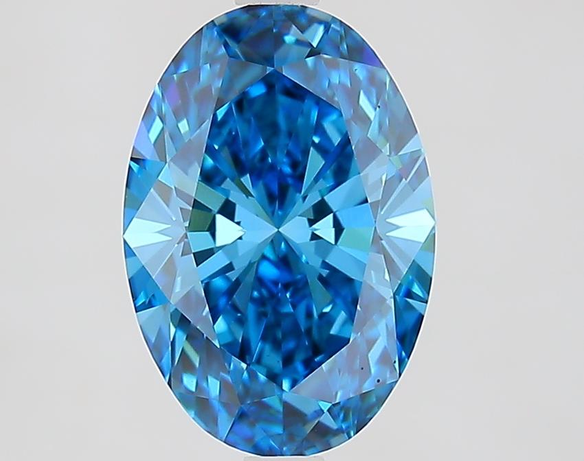 2.80 Ct. Fancy Vivid Blue Oval Lab Grown Diamond