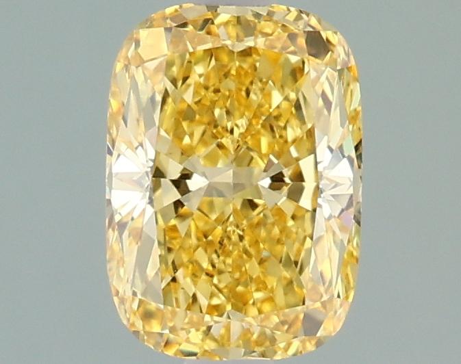 1.18 Ct. Fancy Vivid  Yellow Cushion Lab Grown Diamond