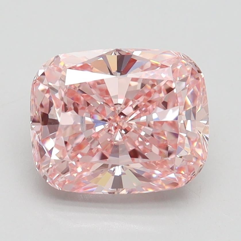 2.10 Ct. Fancy Intense Pink Cushion Lab Grown Diamond