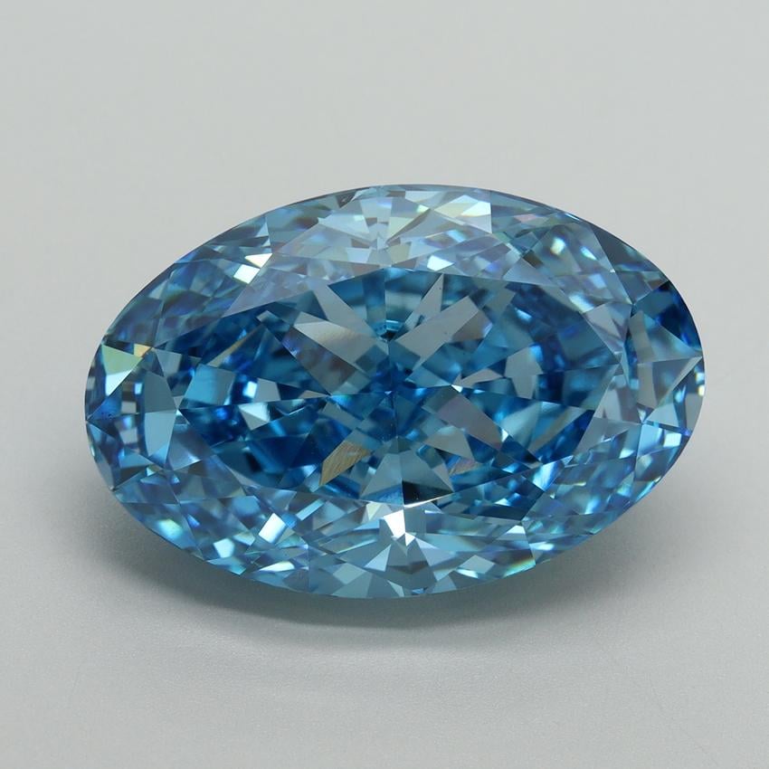 11.64 Ct. Fancy Vivid Blue Oval Lab Grown Diamond