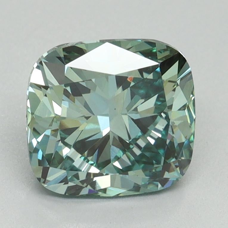 2.01 Ct. Fancy Vivid Green Cushion Lab Grown Diamond