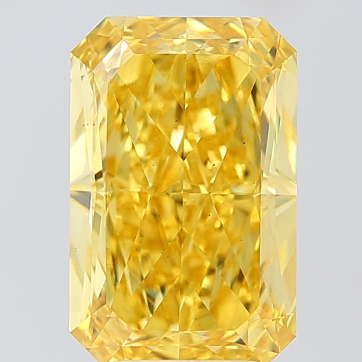 5.32 Ct. Fancy Vivid  Yellow Radiant Lab Grown Diamond
