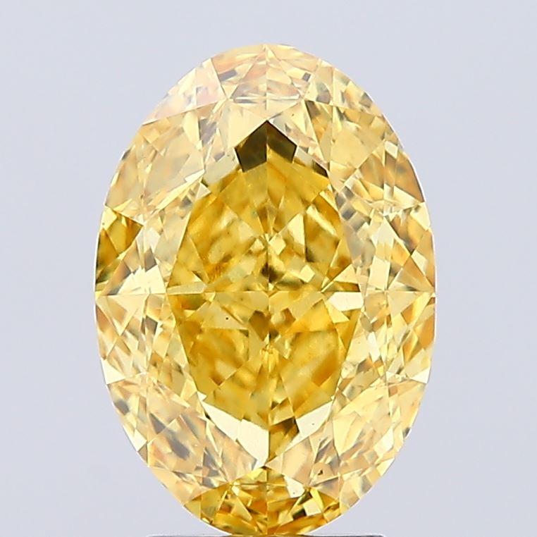 3.52 Ct. Fancy Vivid Yellow Oval Lab Grown Diamond