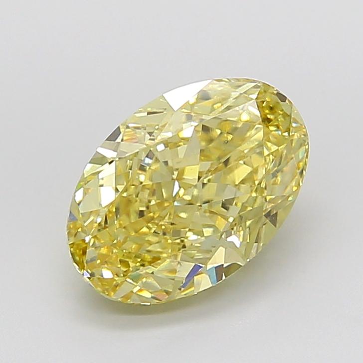 5.09 Ct. Fancy Intense Yellow Oval Lab Grown Diamond