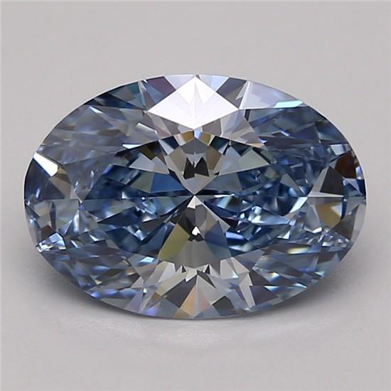 2.60 Ct. Fancy Vivid Blue Oval Lab Grown Diamond
