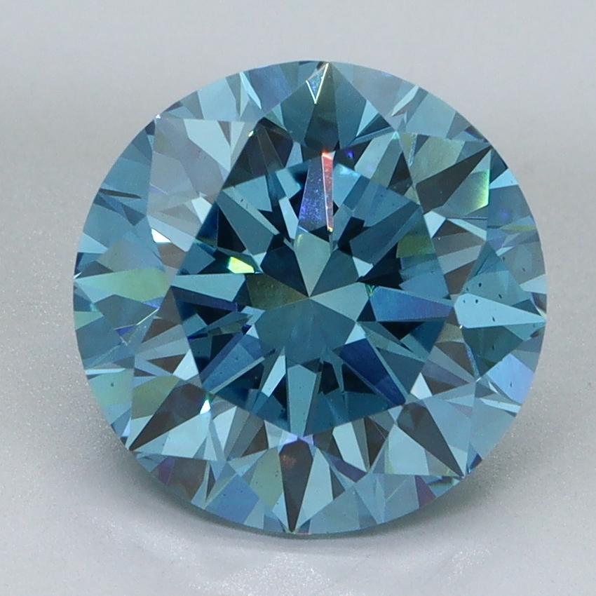 3.61 Ct. Fancy Vivid Malibu Blue Round Lab Grown Diamond