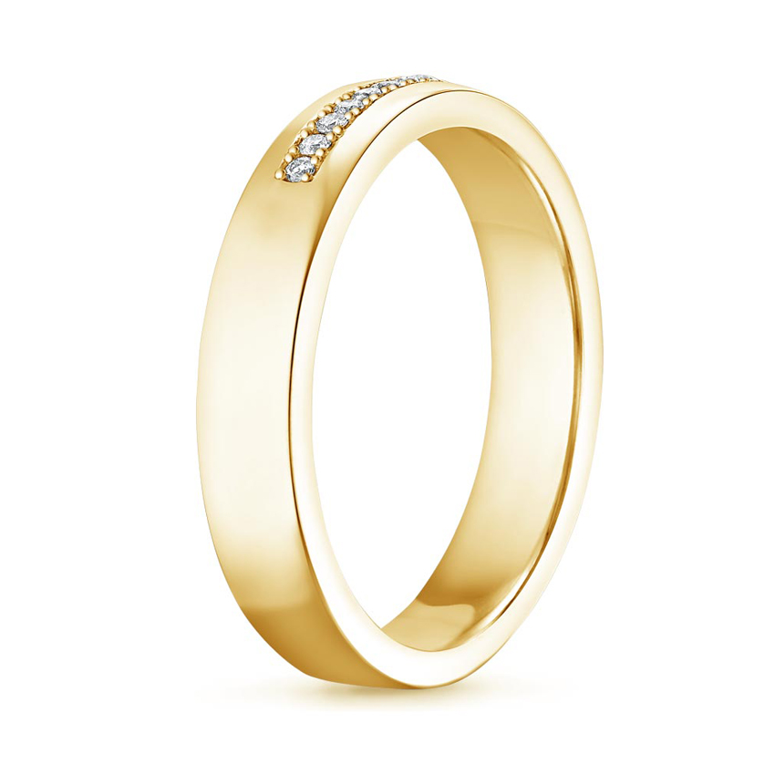 Odyssey Diamond 4mm Wedding Ring in 18K Yellow Gold