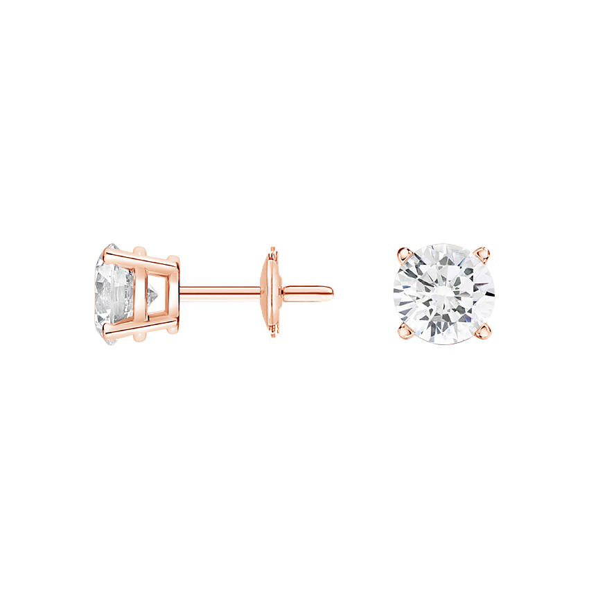 Round Diamond Stud Earrings (1 ct. tw.) in 14K Rose Gold