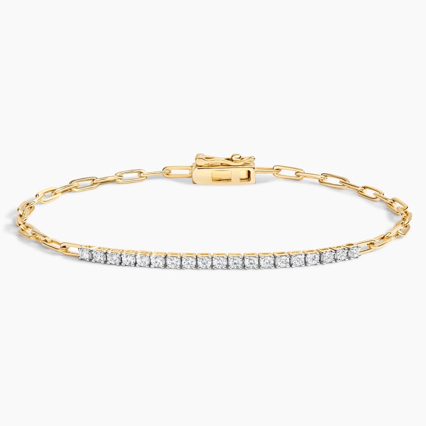 Buy Real 5050 2mm Diamonds Tennis  Paperclip Chain Bracelet Online in  India  Etsy
