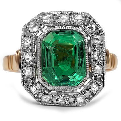 Art Deco Emerald Vintage Ring | Sunetra | Brilliant Earth