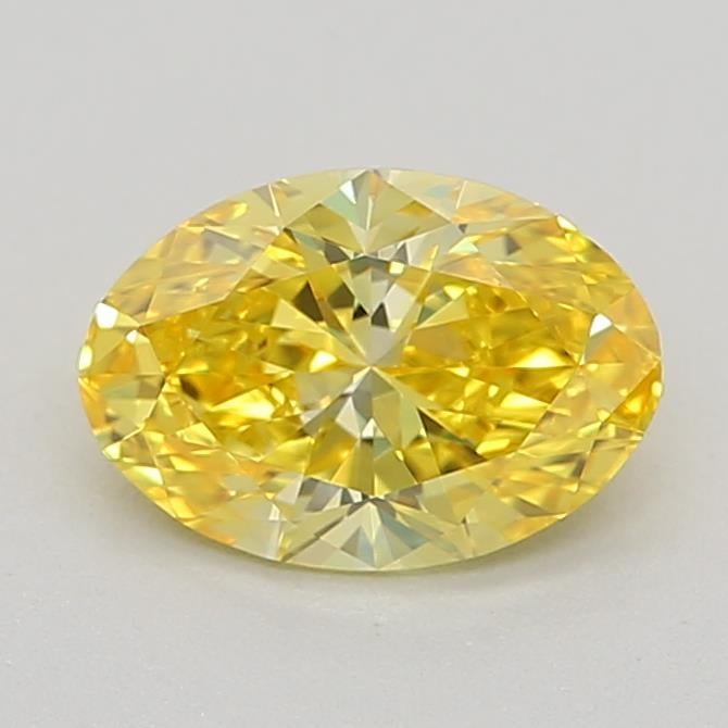 0.54 Ct. Fancy Vivid Yellow Oval Lab Grown Diamond