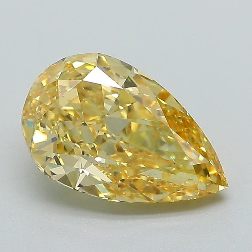 2.10 Ct. Fancy Vivid Yellow Pear Lab Grown Diamond