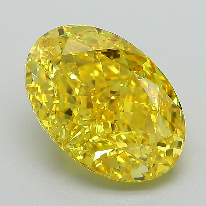 3.58 Ct. Fancy Vivid Yellow Oval Lab Grown Diamond