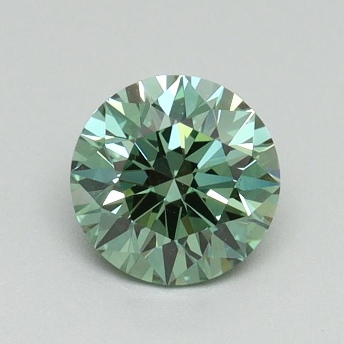 0.72 Ct. Fancy Vivid Green Round Lab Grown Diamond