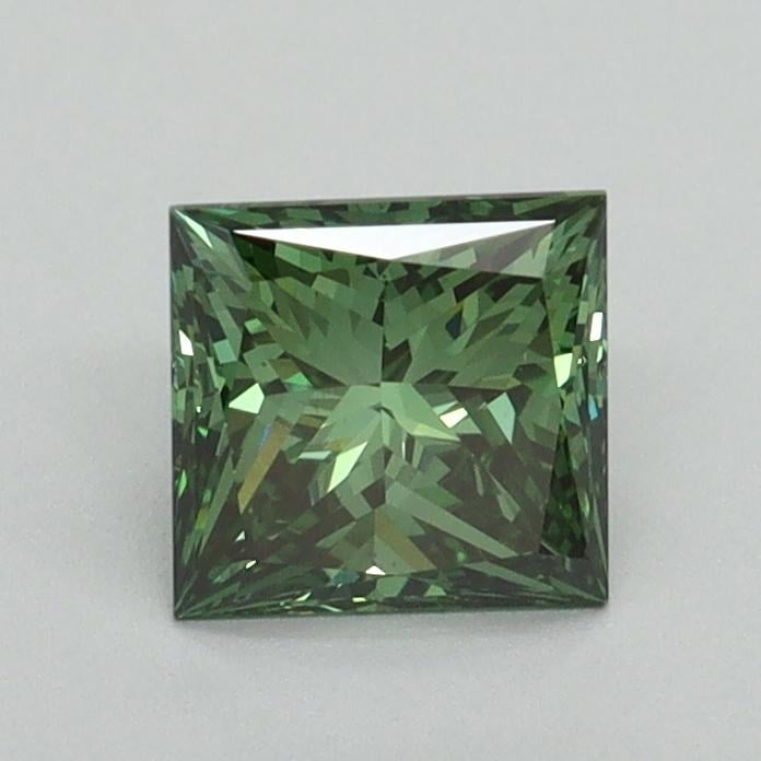 0.84 Ct. Fancy Vivid Green Princess Lab Grown Diamond