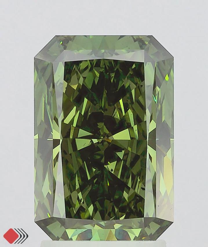3.00 Ct. Fancy Vivid Green Radiant Lab Grown Diamond
