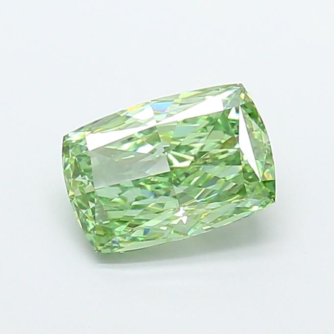 2.02 Ct. Fancy Vivid Green Cushion Lab Grown Diamond