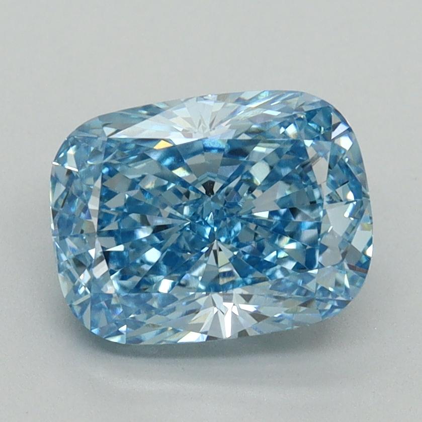 2.18 Ct. Fancy Vivid Blue Cushion Lab Grown Diamond