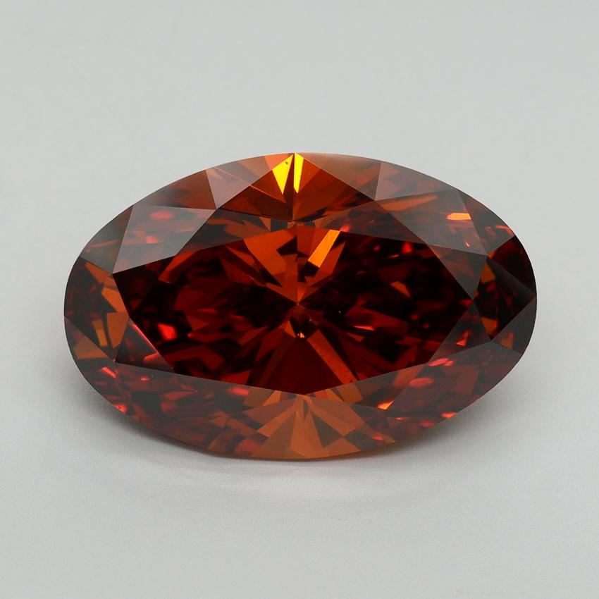 10.55 Ct. Fancy Vivid Orange Oval Lab Grown Diamond