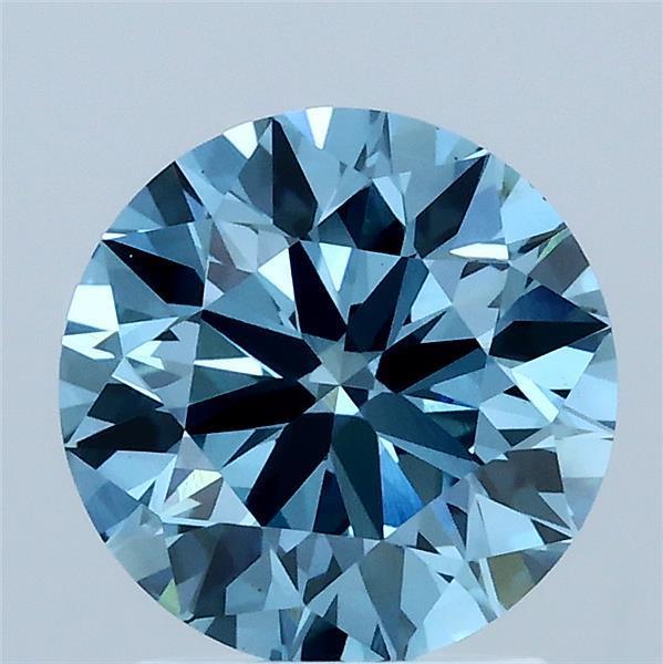 1.96 Ct. Fancy Vivid Blue Round Lab Grown Diamond
