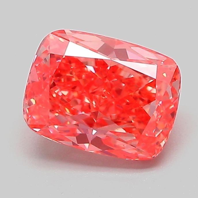 1.42 Ct. Fancy Vivid  Pink Cushion Lab Grown Diamond