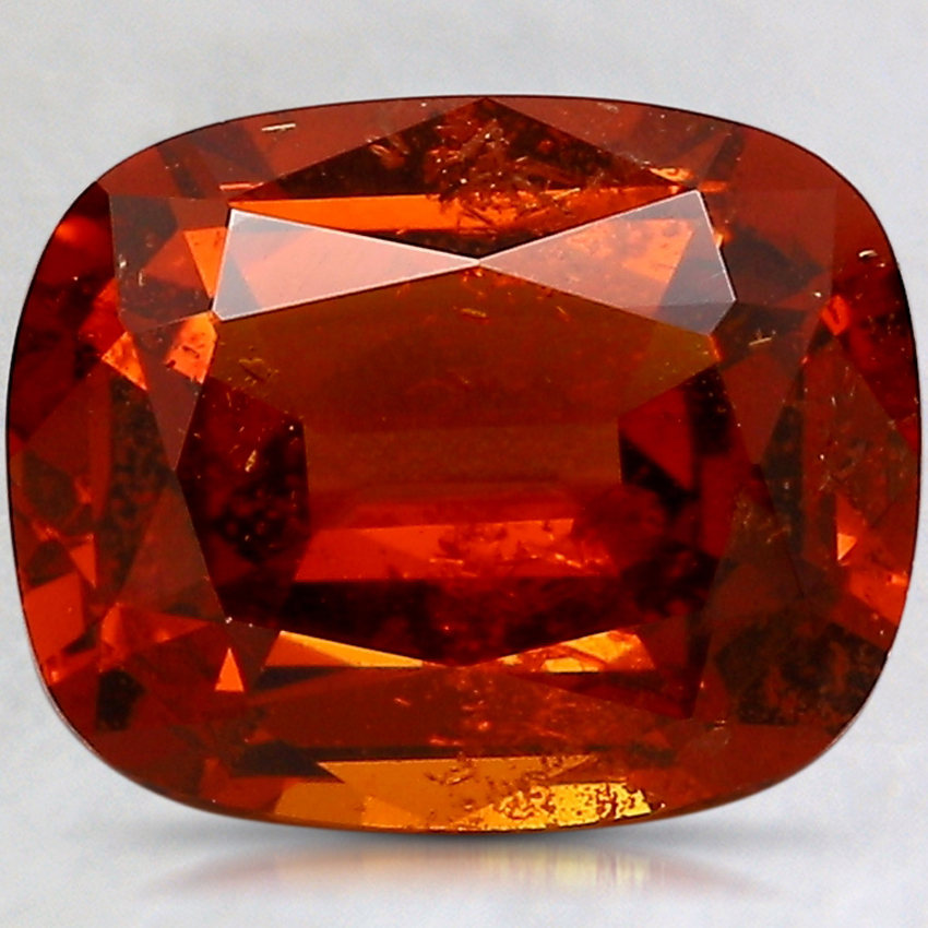 10x8.1mm Unheated Orange Cushion Hessonite Garnet