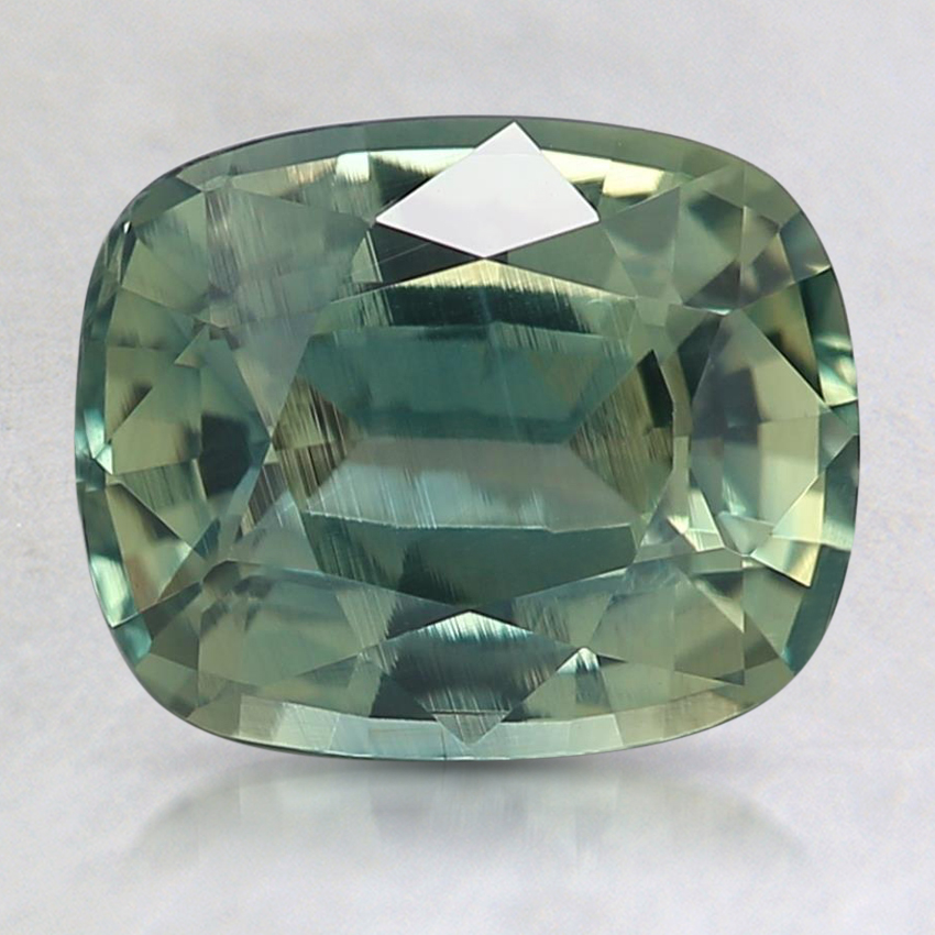 8.5x7mm Green Cushion Sapphire