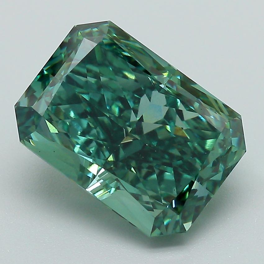 5.37 Ct. Fancy Vivid Green Radiant Lab Grown Diamond