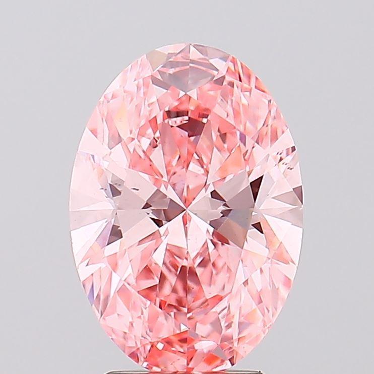 3.10 Ct. Fancy Vivid Pink Oval Lab Grown Diamond