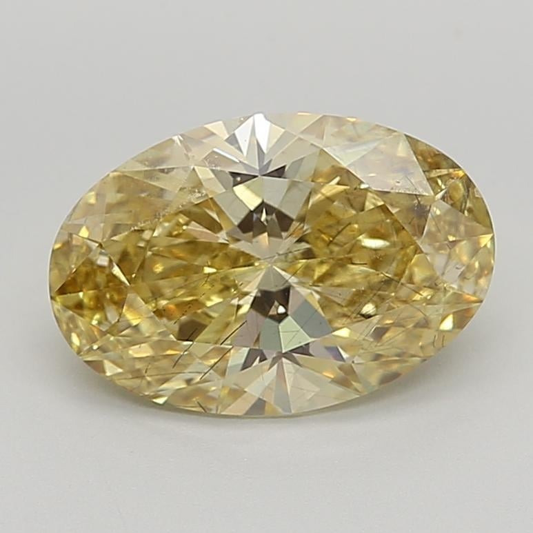 3.07 Ct. Fancy Intense  Yellow Oval Lab Grown Diamond