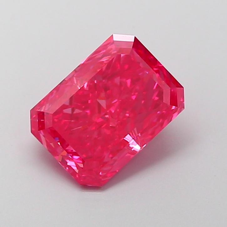 3.08 Ct. Fancy Vivid Pink Radiant Lab Grown Diamond