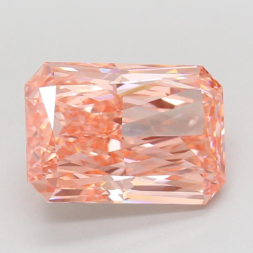 7.09 Ct. Fancy Vivid Pink Radiant Lab Grown Diamond