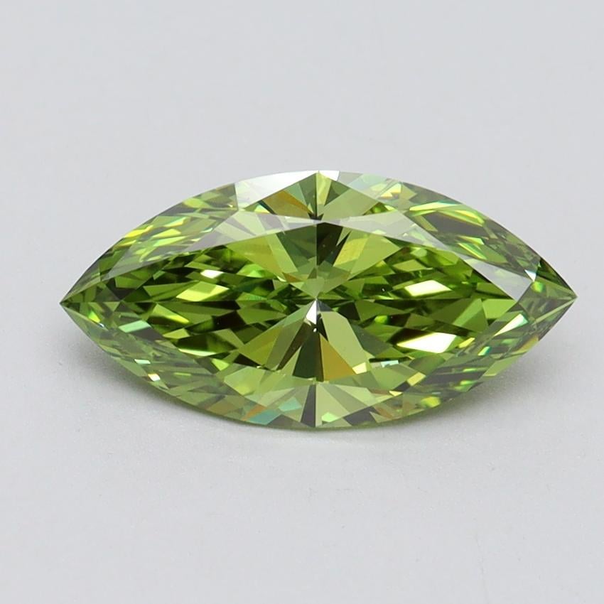 1.51 Ct. Fancy Vivid Green Marquise Lab Grown Diamond