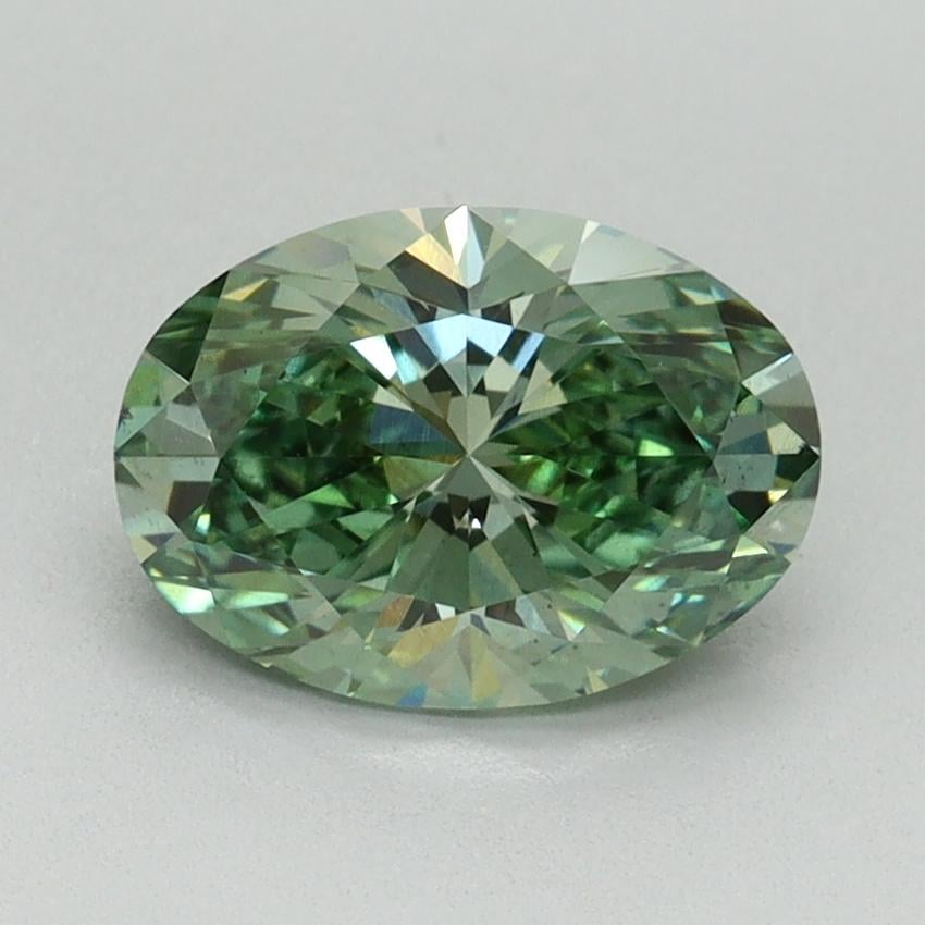 1.54 Ct. Fancy Vivid Green Oval Lab Grown Diamond