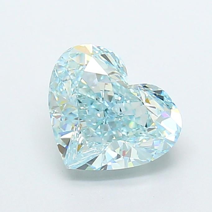 2.15 Ct. Fancy Intense Bluish Green Heart Lab Grown Diamond