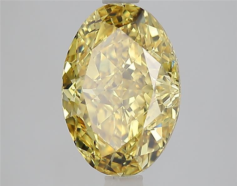 3.06 Ct. Fancy Vivid Yellow Oval Lab Grown Diamond