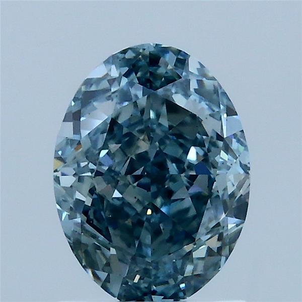 1.55 Ct. Fancy Intense Greenish Blue Oval Lab Grown Diamond