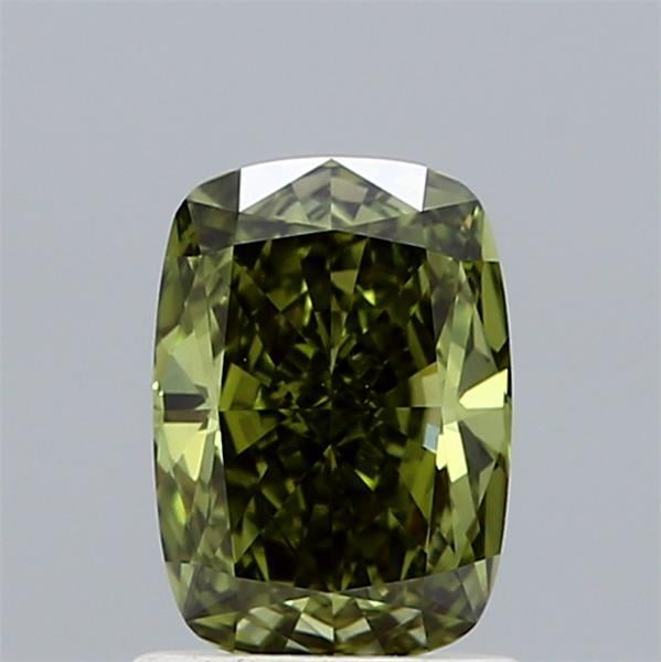 1.07 Ct. Fancy Vivid Green Cushion Lab Grown Diamond