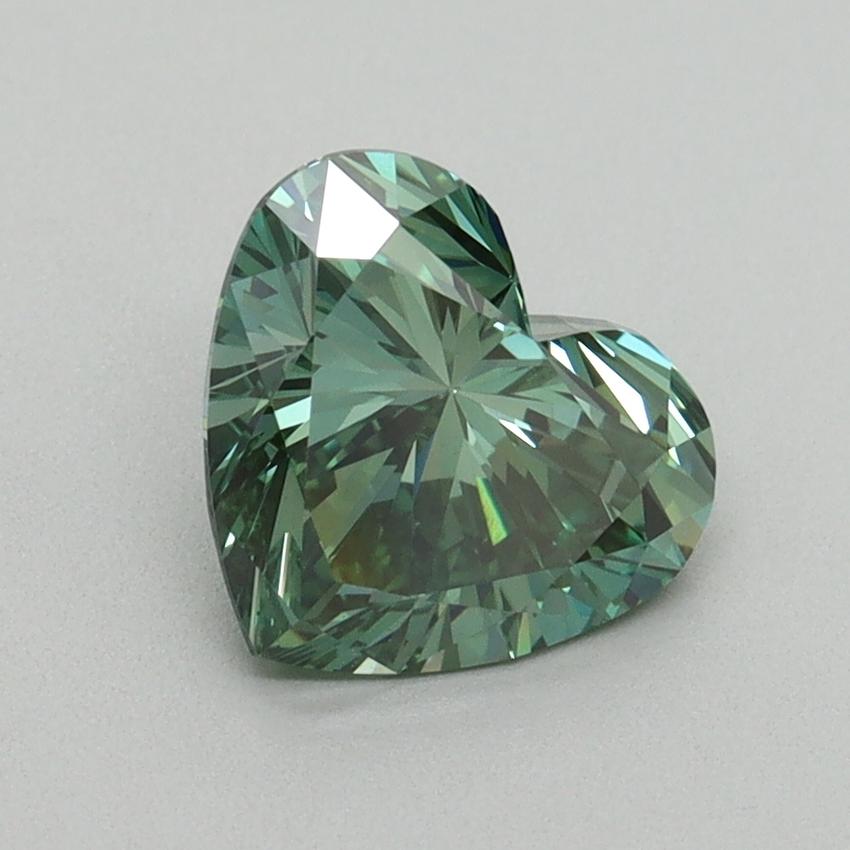 1.42 Ct. Fancy Vivid Pacific Green Heart Lab Grown Diamond