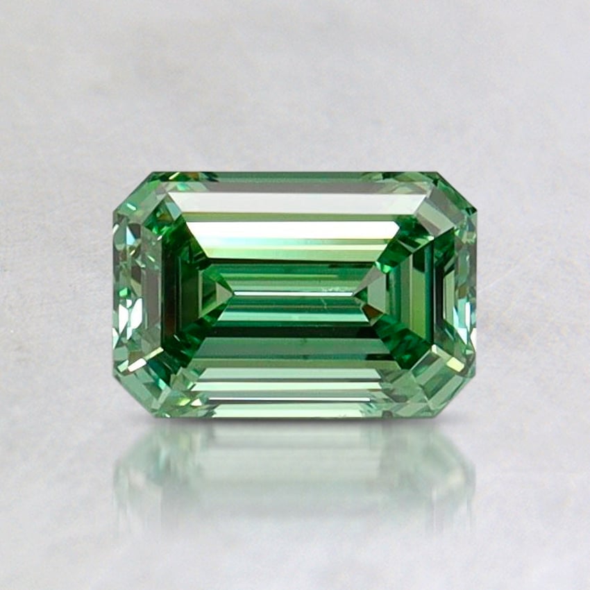 0.7 Ct. Fancy Intense Pacific Green Emerald Lab Grown Diamond