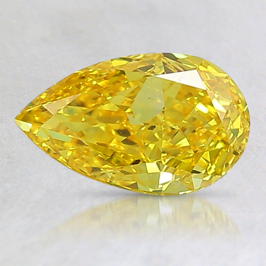 1.11 Ct. Fancy Vivid Yellow Pear Lab Created Diamond